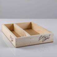 Кашпо деревянное, 27.5x20x4.5 см "Для тебя", 2 отдела, с гравировкой фото