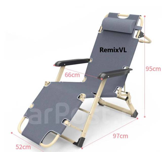Шезлонг раскладушка с подголовником