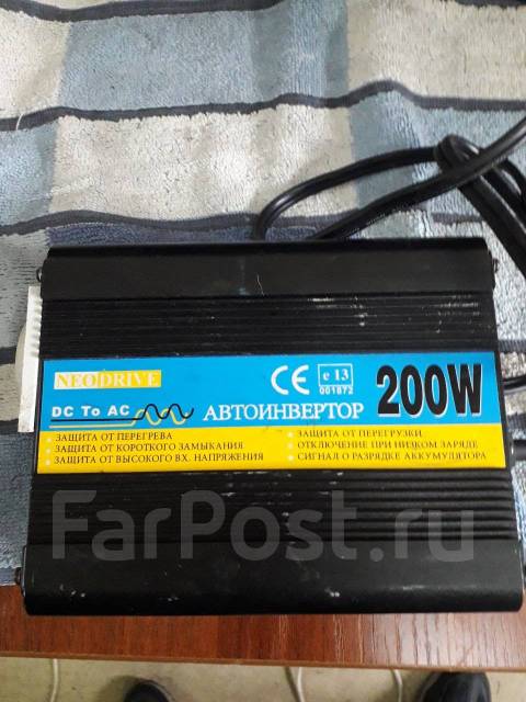 Автомобильный инвертор с  вольт на 220 вольт. 200 ватт  во .