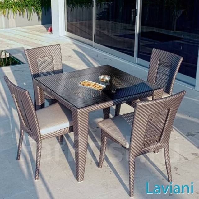 Стол патонг glass rattan