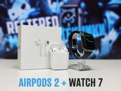 ��������! ������������ �������� AirPods 2 + Watch 7 Black. GPS ����