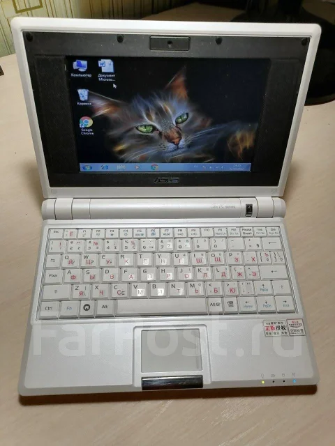 Asus Eee PC. 7", 900����, ��� 2048 ��, ���� 4���, WiFi: 1, Bluetooth: 1, ����������� �� 1��. ����