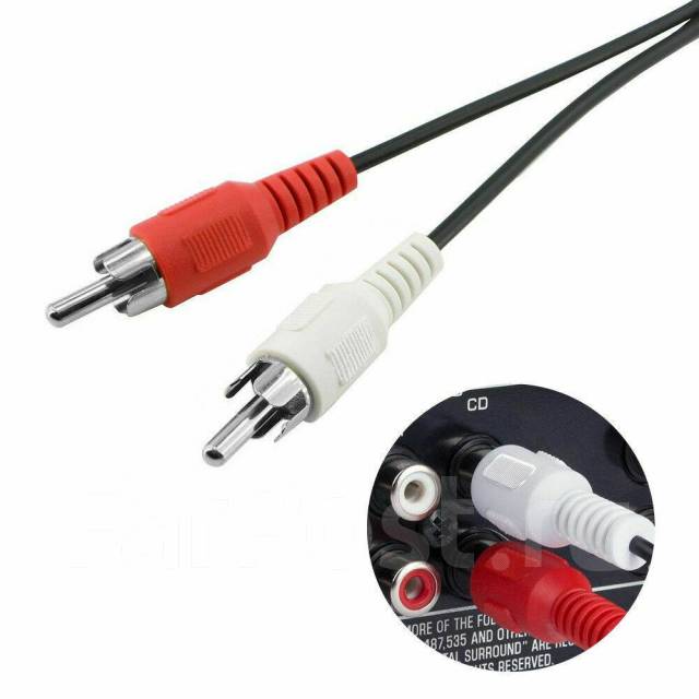 Кабель адаптер AUX Jack 3.5 мм (гнездо) на 2RCA (тюльпаны), новый, в ...