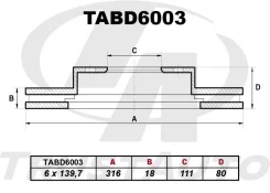 ���� ��������� 43206-05J03 Trustauto TABD6003 TABD6003 ����