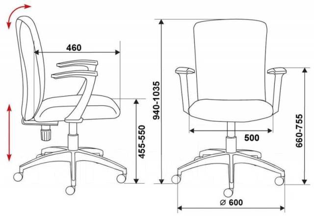 Стандартный размер офисного стула