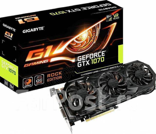 Видеокарта Gigabyte GeForce GTX 1070 G1 ROCK 8G, б/у, в наличии. Цена ...