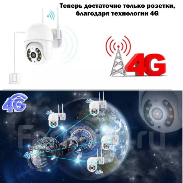 Уличная поворотная камера видеонаблюдения с sim сим картой 4g WiFi cam ...