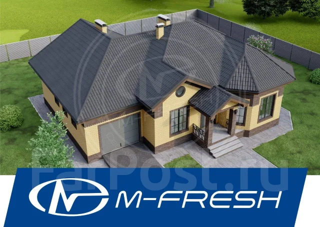M-fresh Viola! -зеркальный (Проект 1-этажного дома с кирпичным фасадом ...
