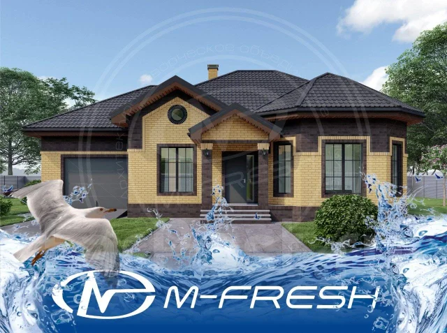 M-fresh Viola! -зеркальный (Проект 1-этажного дома с кирпичным фасадом ...