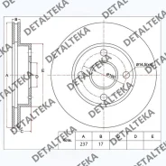 ���� ��������� �������� Honda Civic 91-96, Civic 95-00, Civic Shuttle 87-96 (237 *17 *4x100 ��. ) ����������� P2001 45251SB2010 ����