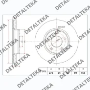 ���� ��������� �������� Mitsubishi RVR 91-97, Chariot 91-97, Diamante 90-95, FTO 94-00 (276 *24 *5x114,3 ��. ) ����������� P1001 MB0006FDC ����