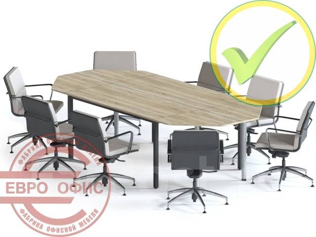 Стол для переговоров на металлокаркасе, офисная мебель "Work", новый, в ...