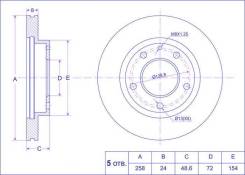  /  / /TI-GUAR  Mazda Premacy 1999-2005 Capella 1994-; D=258mm; =24mm; TG-GA4Y-3325X; (PD3518064S) 10726 09...