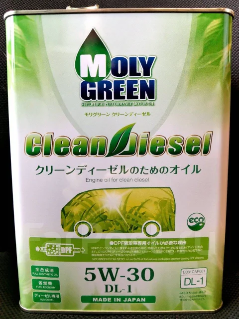 Масло моторное MOLY Green Clean Diesel 5w30 DL-1. 4л. В наличии