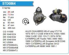 ������� Caterpillar Scrapers 641B D346 24V 7.5kW 11T Motorherz STD0864WA ����