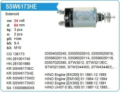 ����������� ���� �������� HINO Engine [H07CTA] 01.1989-12.2003 Krauf SSW9173 ����