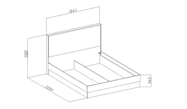 Чертеж кровати 160х200