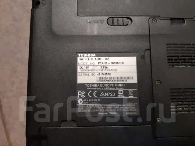 Toshiba Satellite A300. 15.5", 1,8����, ��� 2048 ��, WiFi: 1, Bluetooth: 1 ����