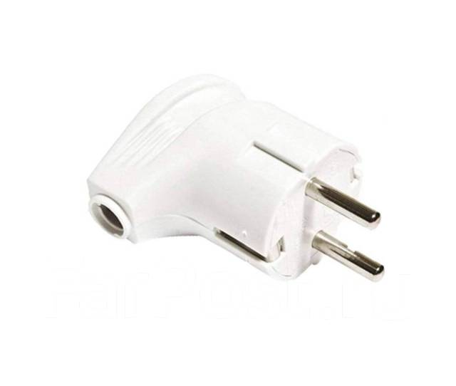 Вилка угловая TDM SQ1806-0007, с заземлением, 16А, 250В, белая, новый ...