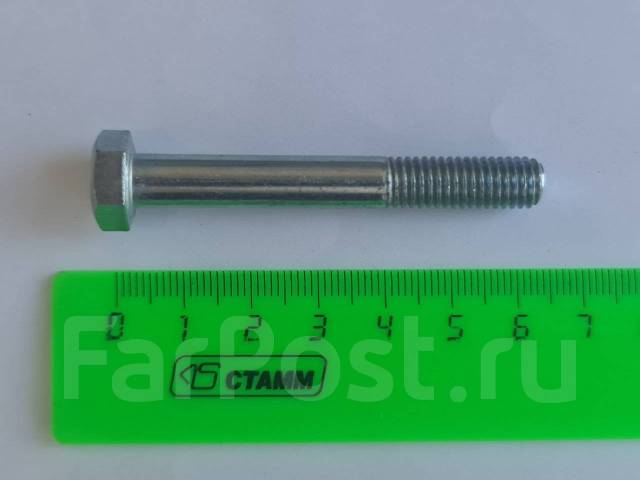 Болт с шестигранной головкой М6 х 55 мм, неполная резьба, оцинкованный ...