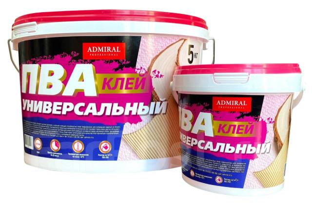 Клей ПВА Универсальный 5 кг Admiral, в наличии. Цена: 972₽ в Артеме