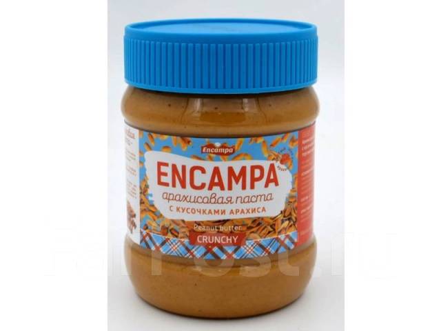 Паста арахисовая Encampa кранчи с кусочками арахиса 340 г, в наличии. Цена: 169₽ во Владивостоке