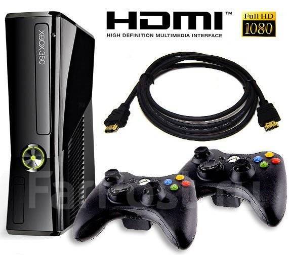 Продам XBOX 360 Slim 320 GB + 2 геймпада +200 игр в подарок ! Гарантия,  новый, в наличии. Цена: 15 990₽ в Уссурийске