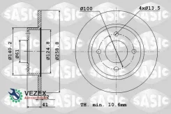 ���� ��������� Renault Logan/Sandero �������� �� ����. D 259��. Sasic 6104001 6104001 ����