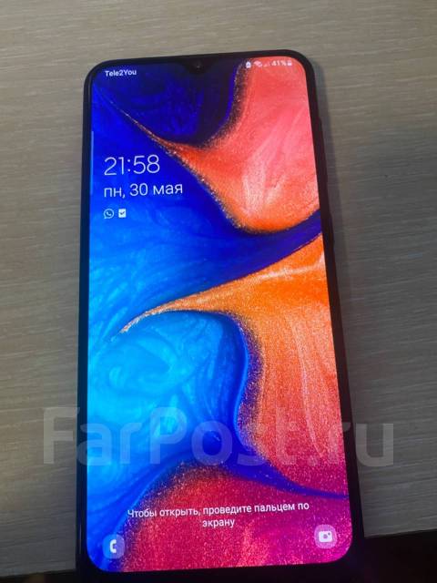 Samsung Galaxy A20 332, 6.40", моноблок, черный, 3G, 4G LTE, Dual-SIM ...