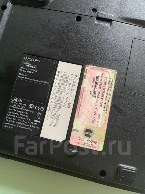Fujitsu Siemens Amilo Pro V3405. 15.4", 1,7����, ���� 250���, WiFi: 1, Bluetooth: 1, ����������� �� 1��. ����