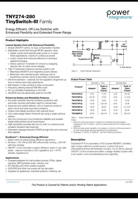 Tny277pn схема блока питания TNY278PN SMPS схема упpавления, 16-28Вт DIP-8C, 7 Leads, новый, в наличии. Цена: