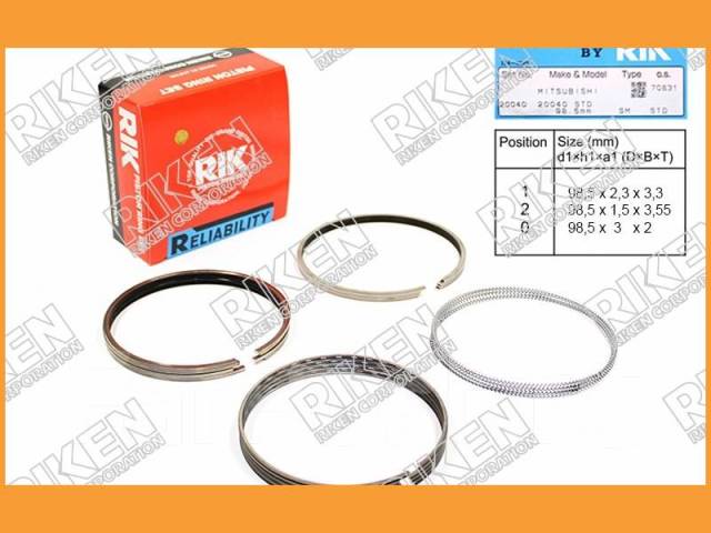 Кольца поршневые STD 4M41 (3,2) Mitsubishi Pajeromontero 99-06 Riken ...