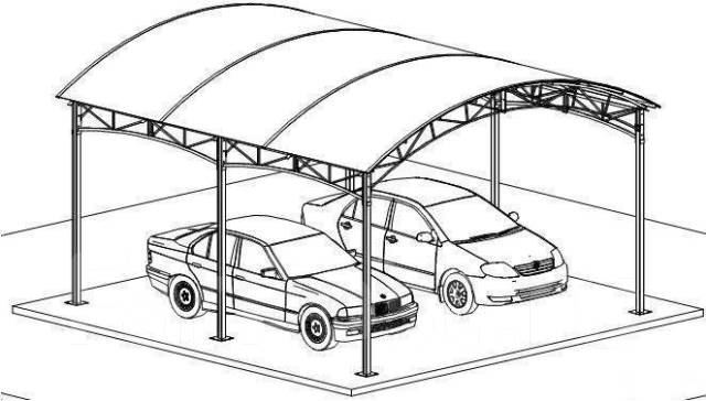 Навесы для двух автомобилей чертежи