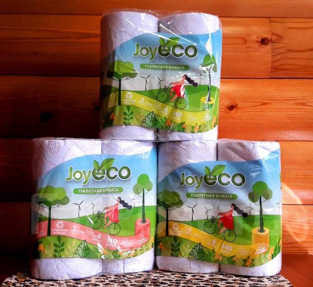 Туалетная бумага 2-слойная JOY Eco (Джой Эко) с цветным рисунком, новый ...