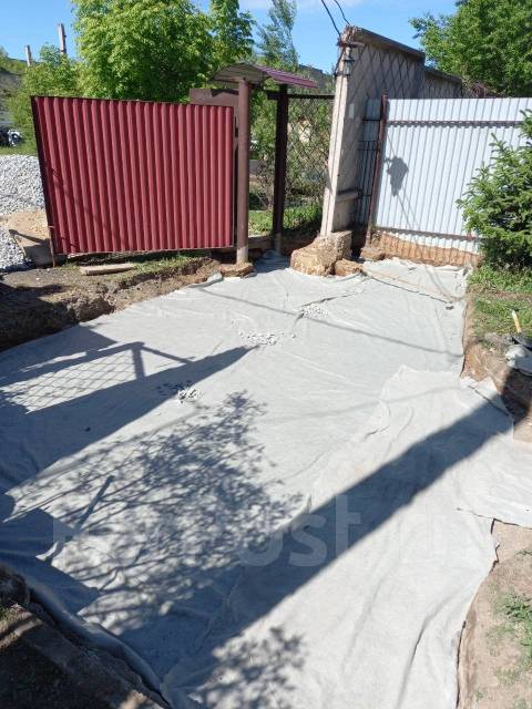 Благоустройство, монтаж брусчатки, плитки тротуарной, дренаж в Хабаровске