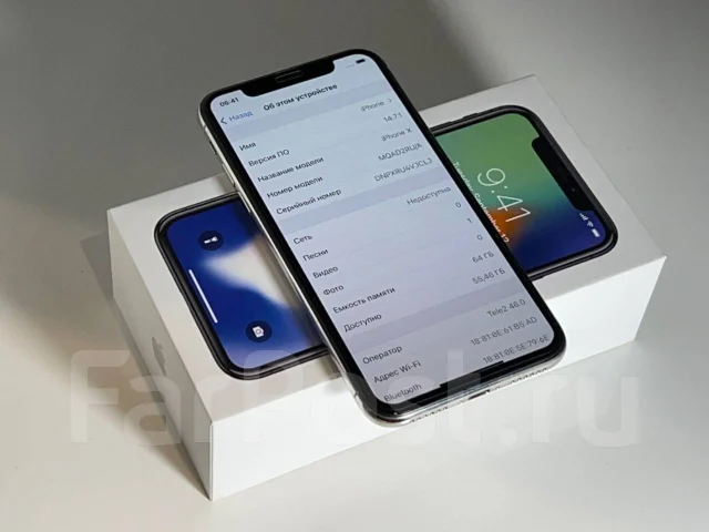 Apple iPhone X. �/�, 64 ��, �����������, 3G, 4G LTE, ����������, NFC ����