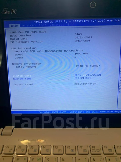 Asus Eee PC. ��� 2048 ��, WiFi: 1, Bluetooth: 1 ����