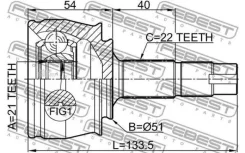 ���� �������� 21X51X22 Febest 1810Z12 1810Z12 ����
