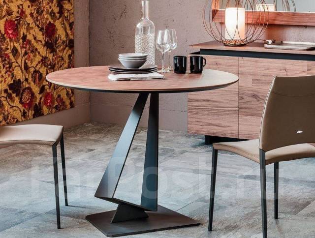 Кухонный круглый стол в стиле лофт - Wood Diamond. Диаметр 90 см ...
