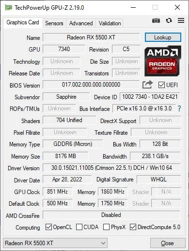 Radeon RX 5500 XT ����