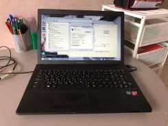 Lenovo G505. 15.6", 1,5����, ��� 8 ��, ���� 1 000���, WiFi: 1, Bluetooth: 1, ����������� �� 2��. ����