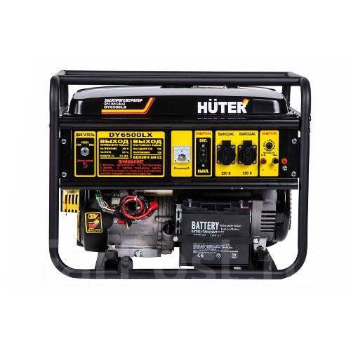 Комбинированный генератор Huter DY6500LX, с колесами и аккумулятором ...