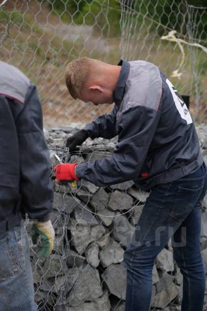Благоустройство. Габионы. Монтаж габионов. Заборы из габиона брусчатка ...