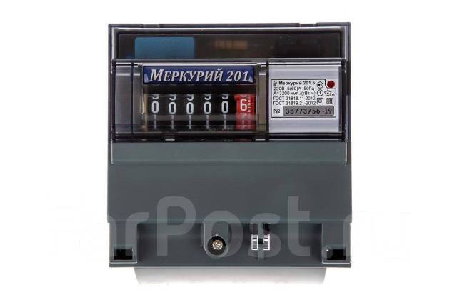 Счетчик электронный Меркурий 201.5 220В 5(60)А однотарифный - Led ...