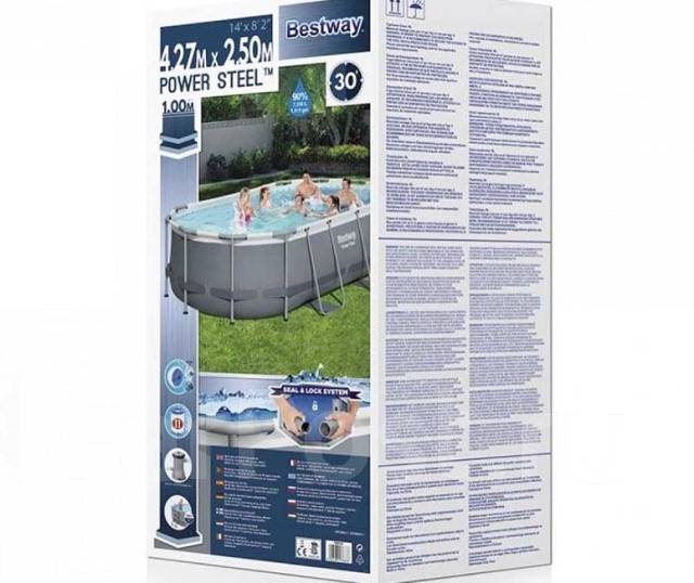 Каркасный овальный бассейн Bestway Power Steel 427x250x100 см с фильтр ...