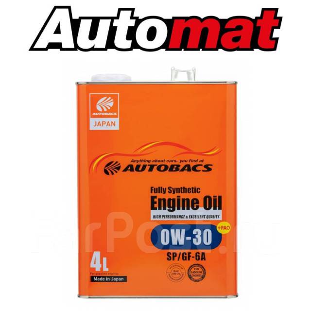 Моторное масло Autobacs Engine OIL FS 0W-30 SP/GF-6A+PAO, 4л .