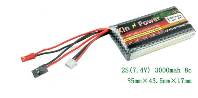 Аккумулятор Kin Power LIPO 7.4V 2S 3000 mAh 8C - Аксессуары и запчасти ...