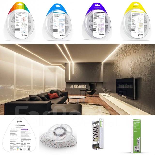 Светодиодная лента 12В/12V 24В/24V 3000К/4000К/6К/RGBW Море электрики ...