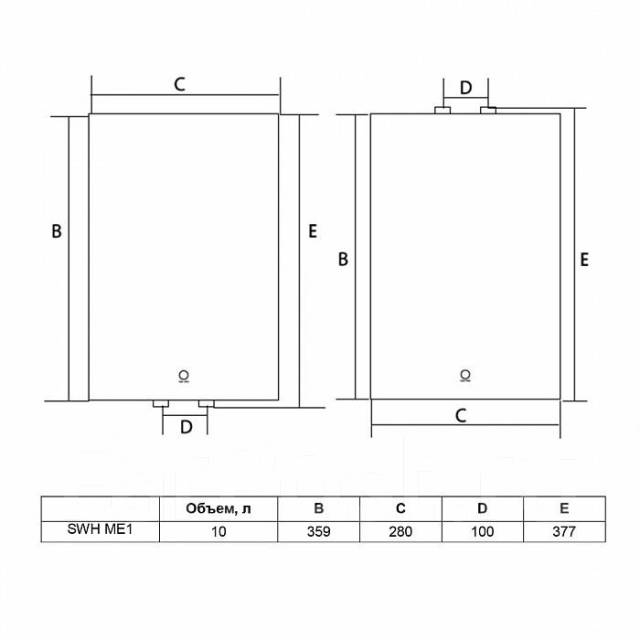 Водонагреватель накопительный (10 л. ) Timberk SWH ME1 10 VU ...