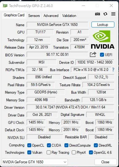 GeForce GTX 1650 ����